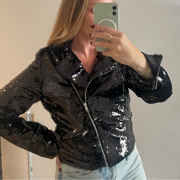 NWOT sequin moto jacket - Picture 7 of 12
